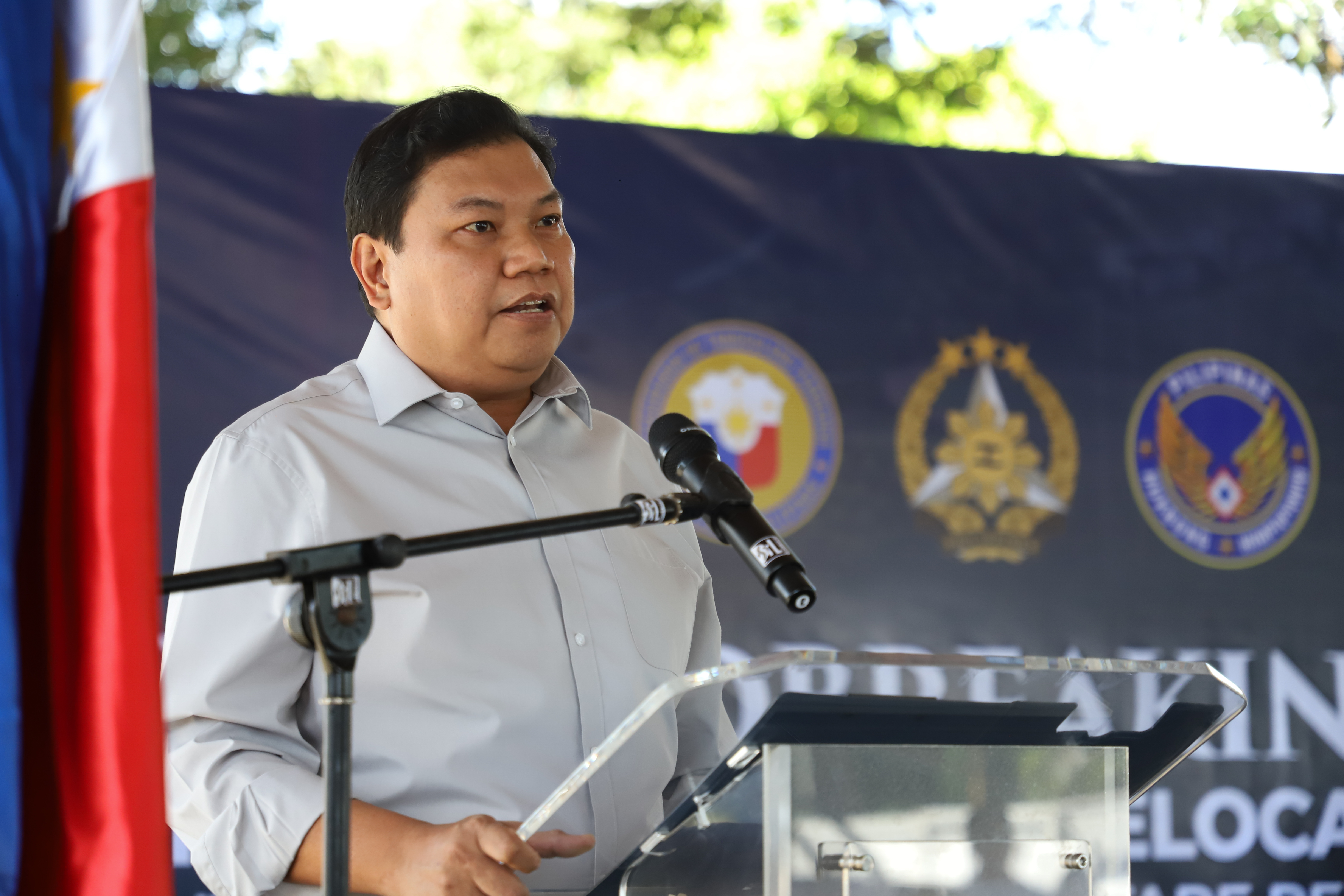 Photo Caption: BCDA Chairperson Hilario B. Paredes welcomes guests to the milestone event that signals the start of site development for the PAF's housing relocation and replication project.